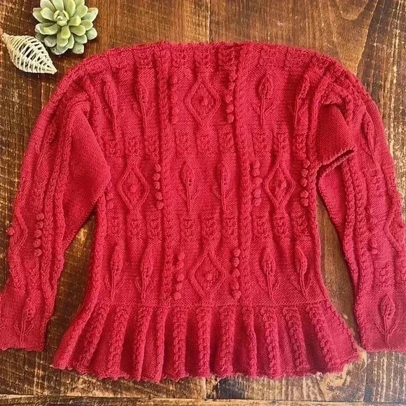 Cleo Ltd, Dublin | Hand Knitted Sweater, Red - Picture 5 of 8